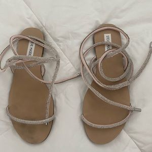 Steve Madden ankle wrap glitter sandals